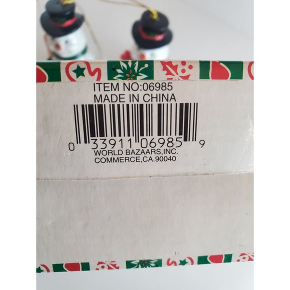 Vintage World Bazaar 3 Piece Snowman Bells Ornament Set - Picture 6 of 8